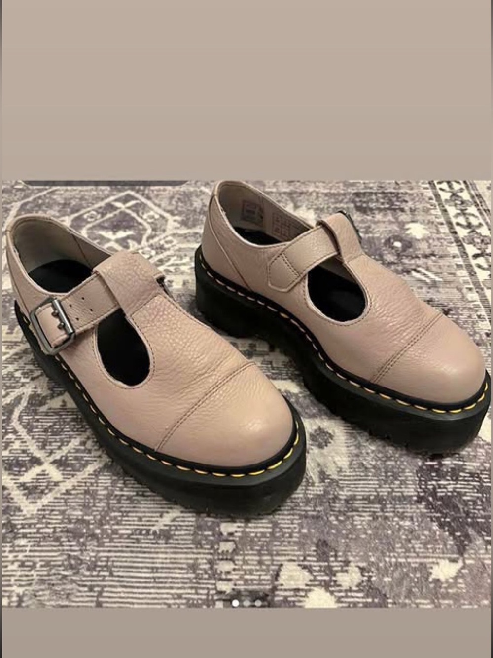 Dr. Martens Beige Mary Jane Platform Clogs